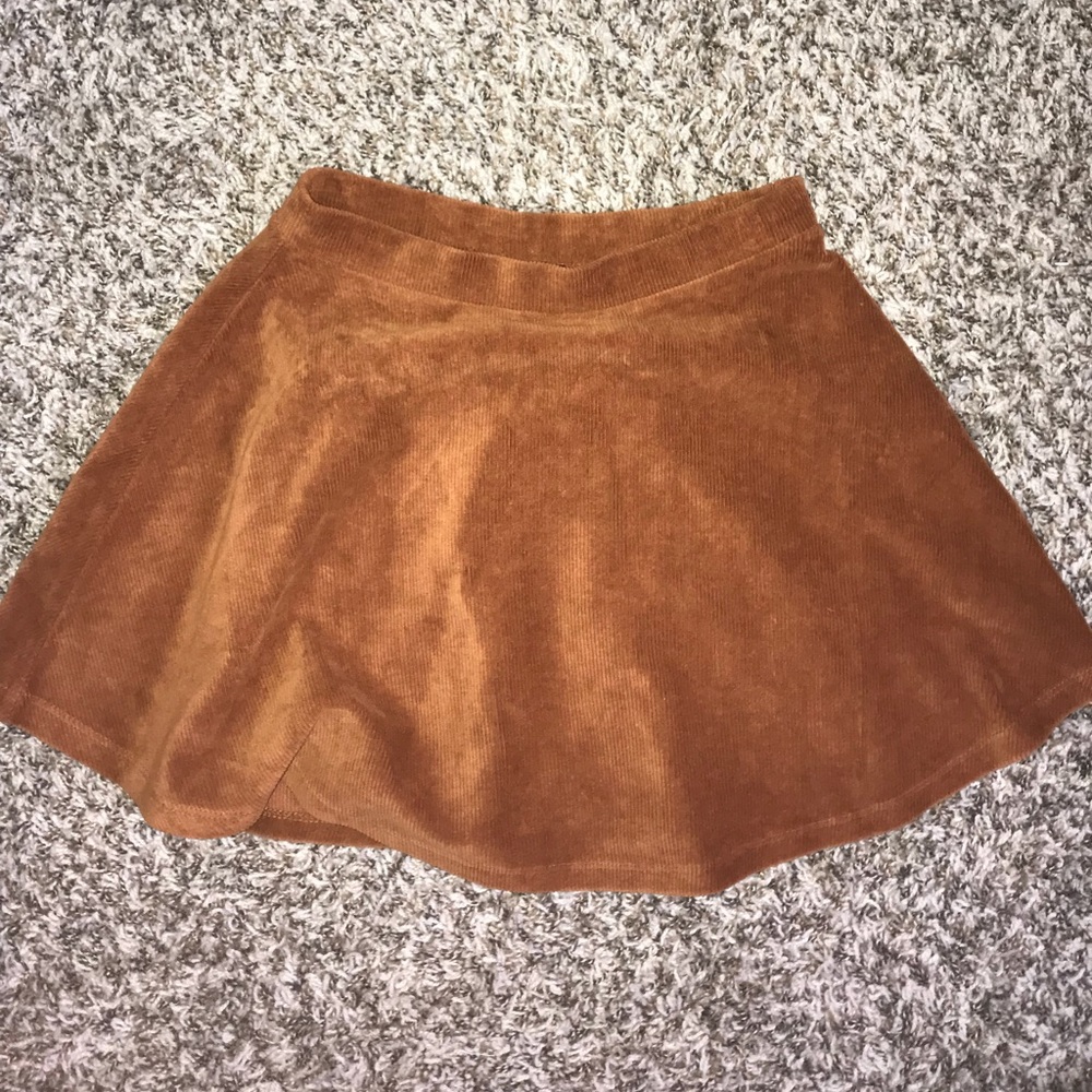 Camel suede skater skirt